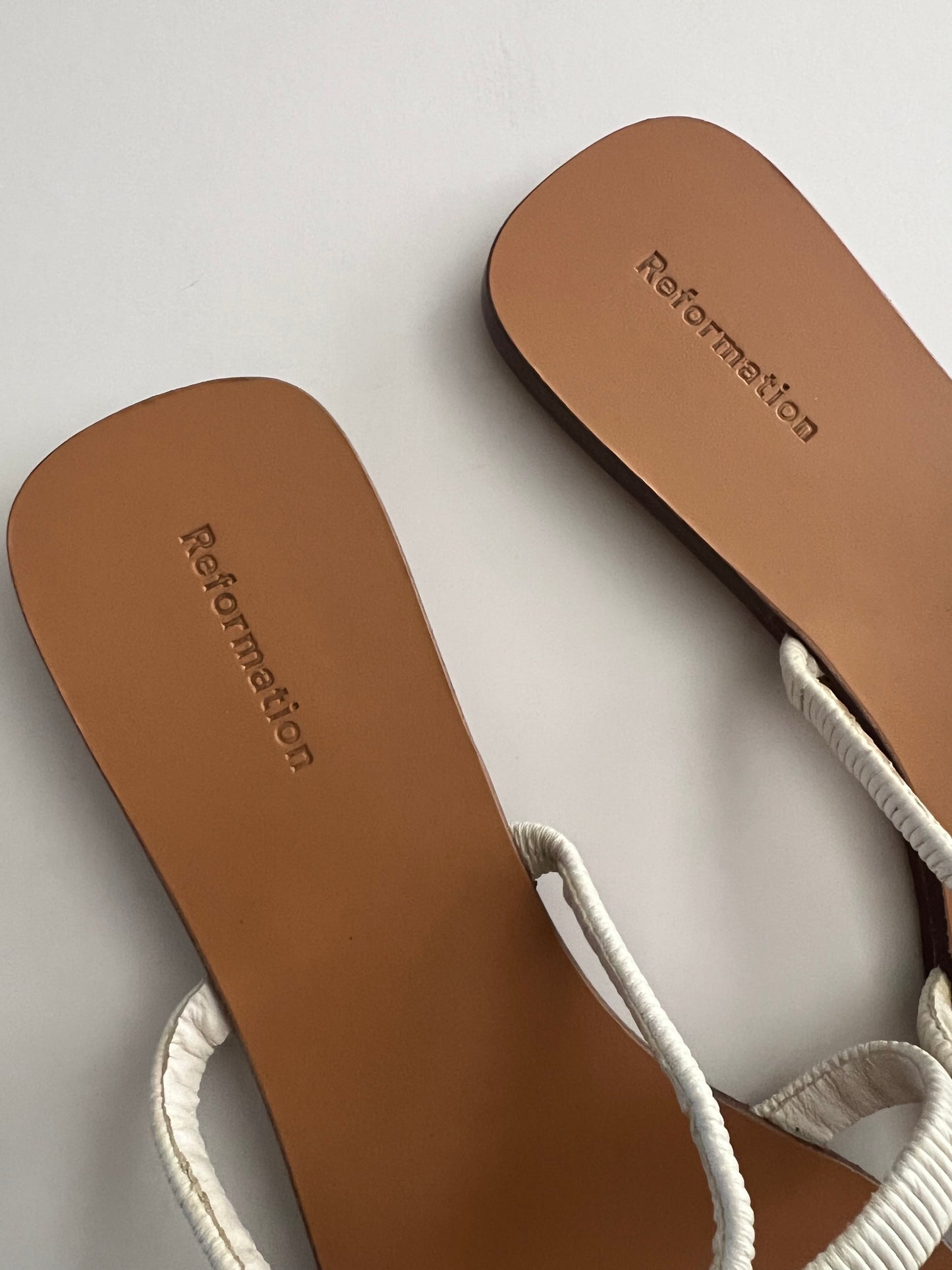 Reformation Bardia Ruched Strap Flat Sandal