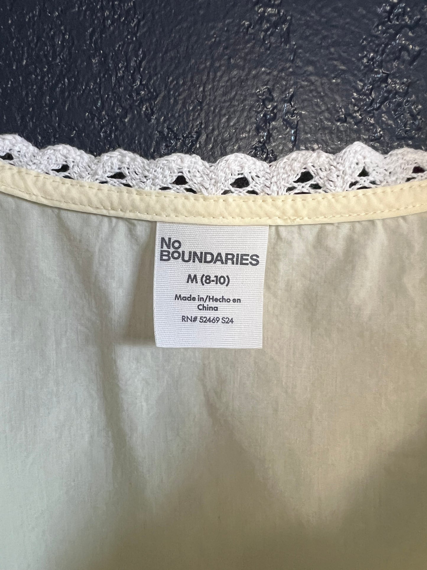 No Boundaries Eyelet Lace Tie-Front Tank