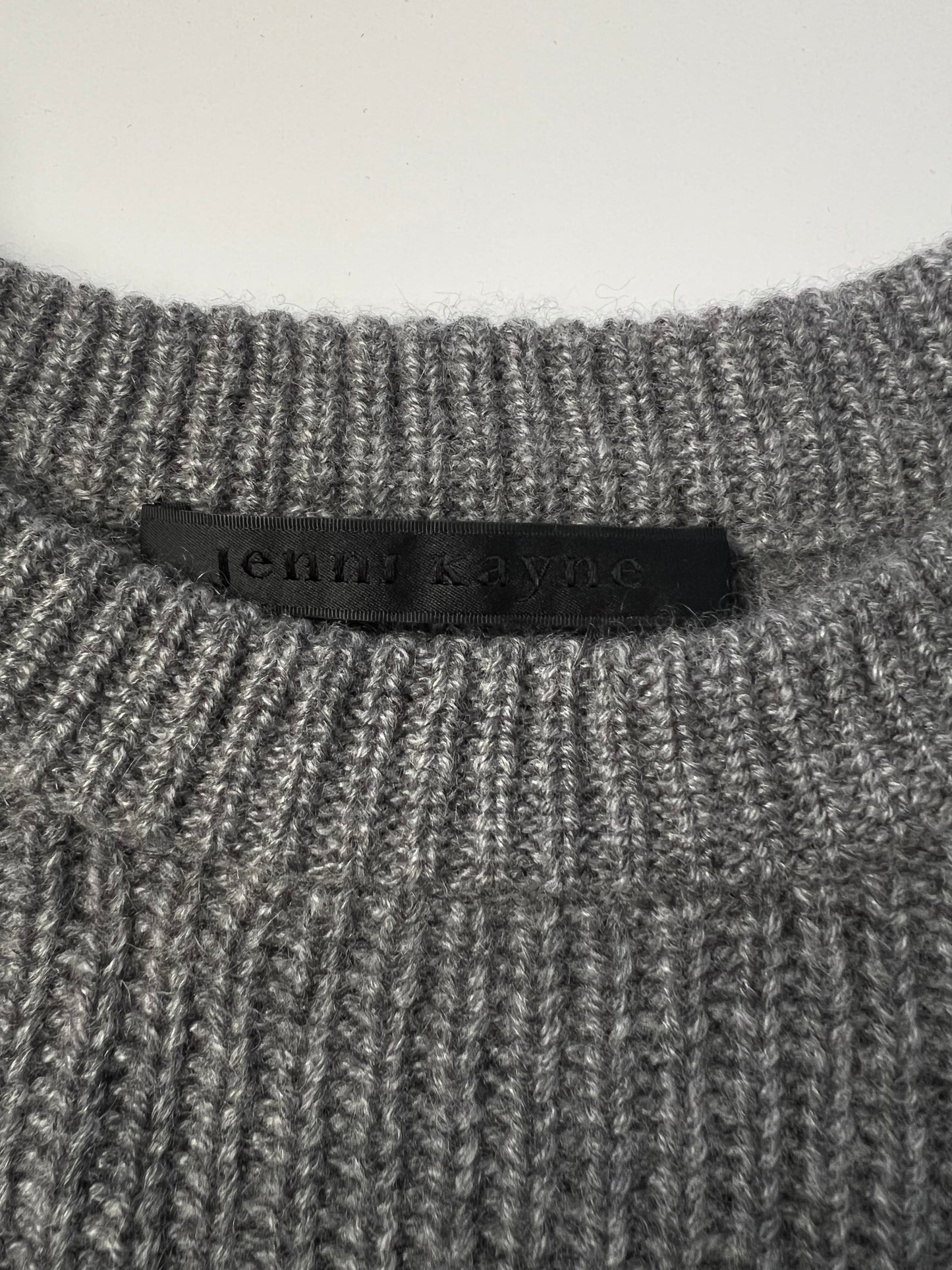 Jenni Kayne Cashmere Fisherman Back-Slit Ribbed Sweater
