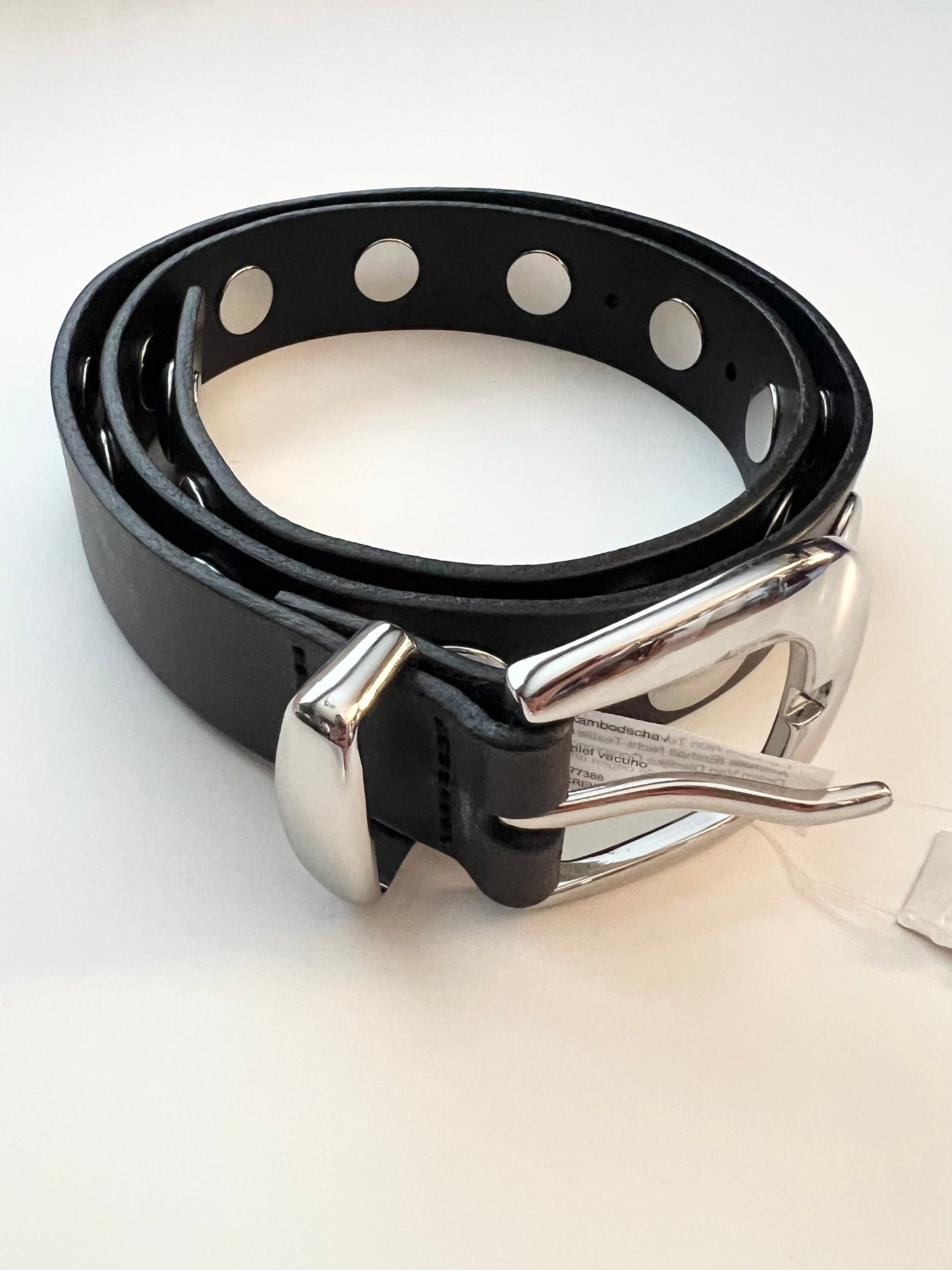 Madewell Studded Western Belt in Black and Silver
