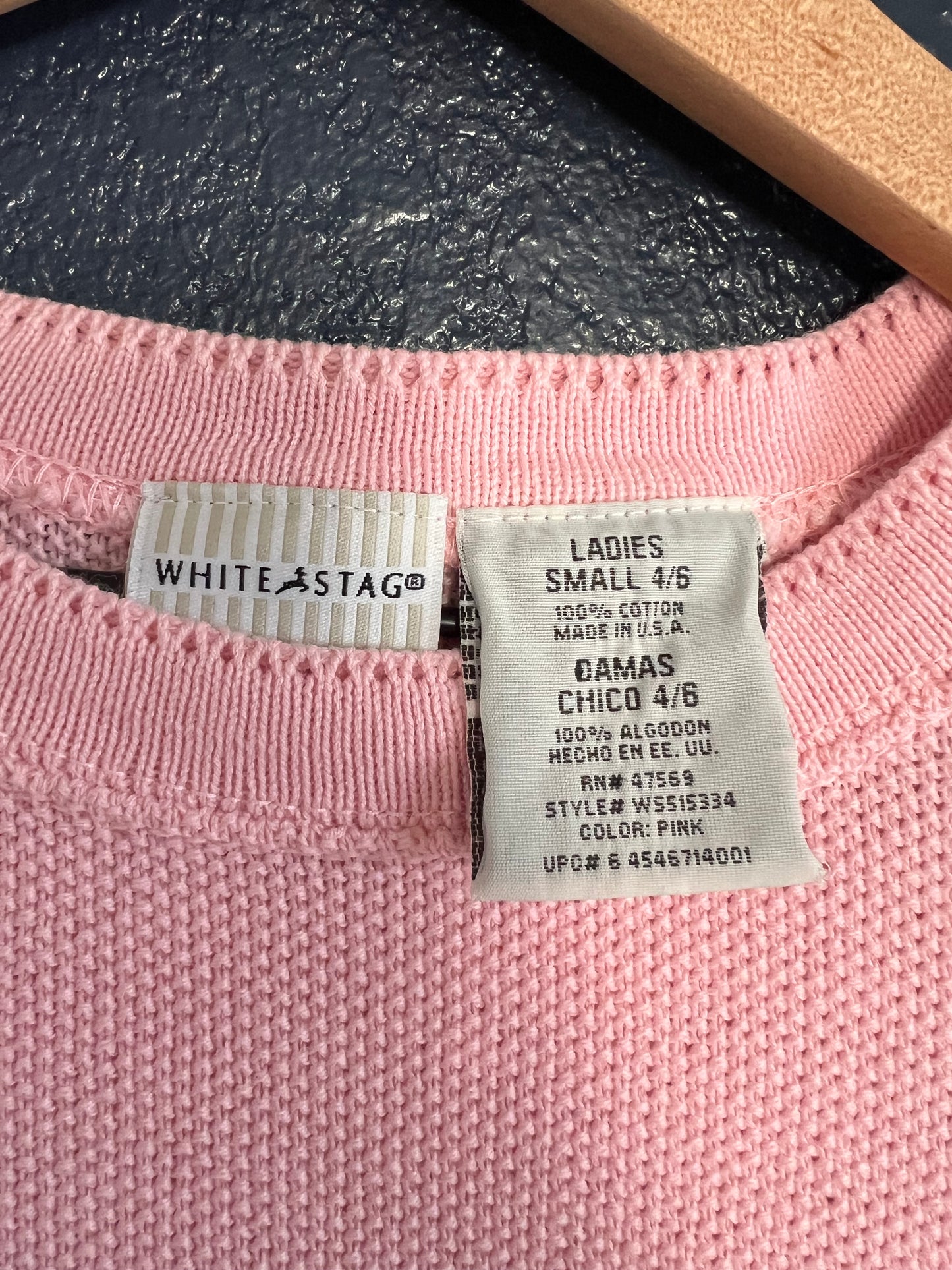 Vintage White Stag Cotton Knit Top