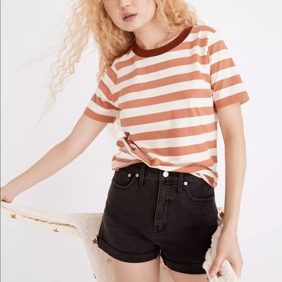 Madewell High Waist Raw Hem Denim Shorts