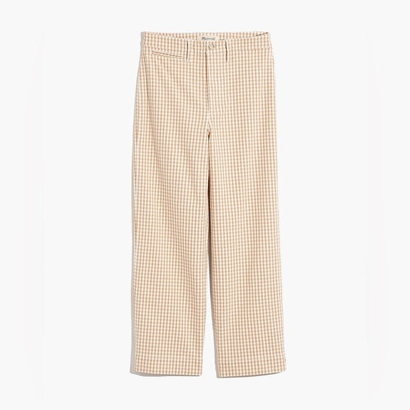 Madewell Slim Emmett Wide-Leg Pants in Gingham Check