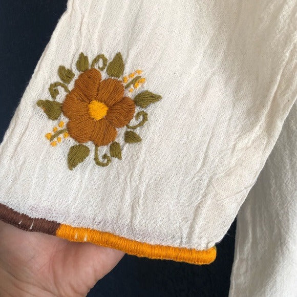 Handmade Traditional Mexican Embroidered Blouse