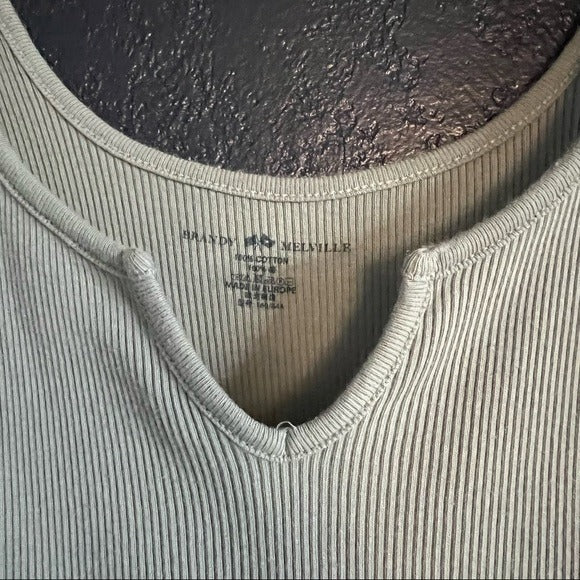 Brandy Melville Ribbed Sage Crop Top Tank