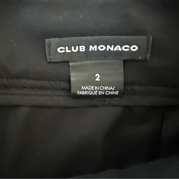 Club Monaco High-Rise Long Leather Shorts