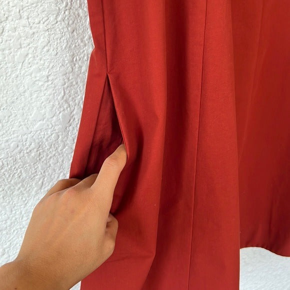 COS Burnt Red Orange Swing Mini Dress