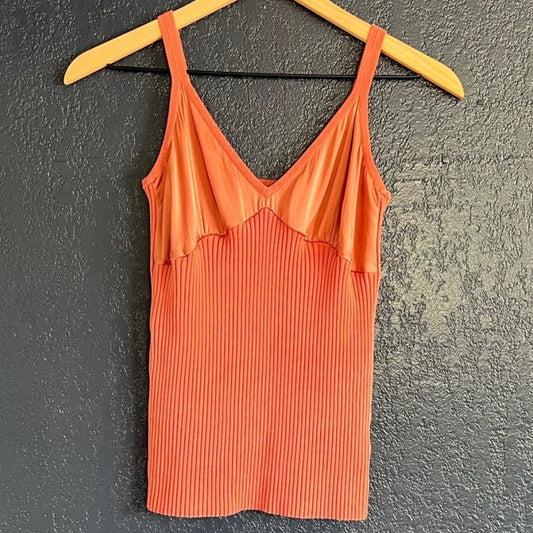 BeBe Ribbed Tank Top with Silk Bust