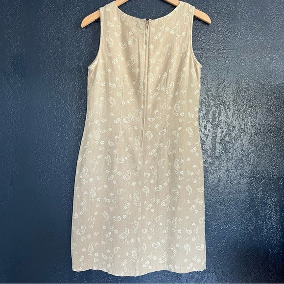 Match Vintage Paisley Print Linen Dress