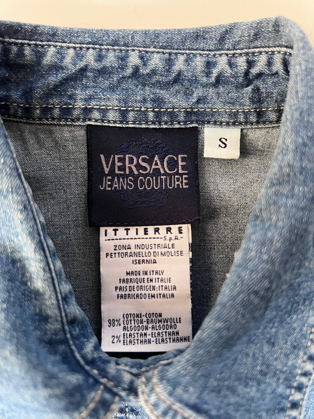 Versace Jeans Couture Blue Denim Sleeveless Shirt