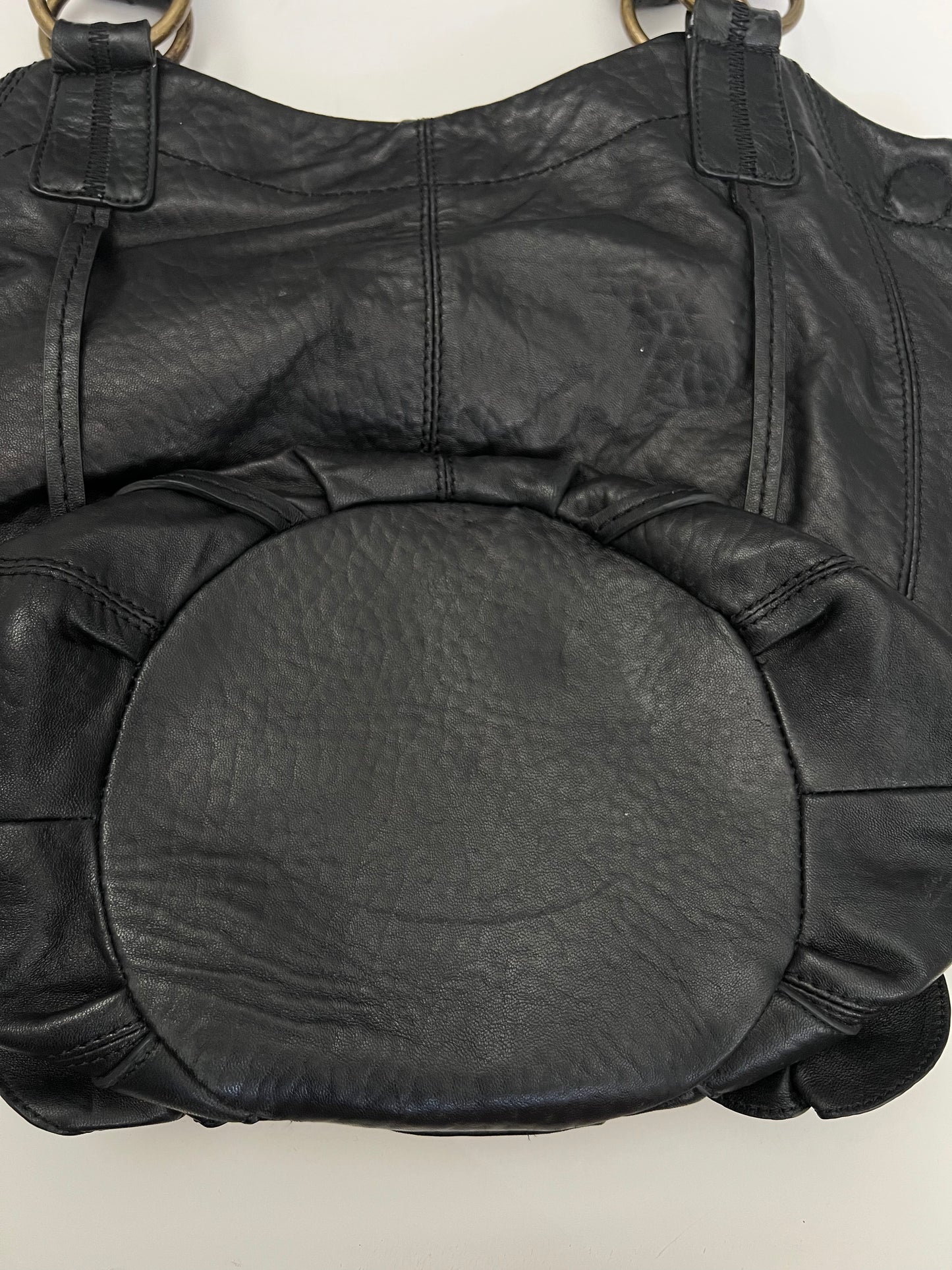 Vintage Vince Camuto Ruffle Leather Shoulder Bag