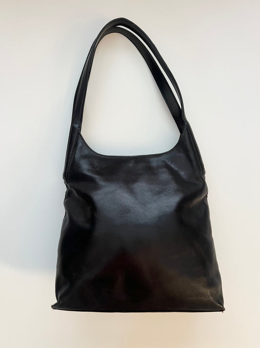 Vintage Jones New York Black Leather Shoulder Bag