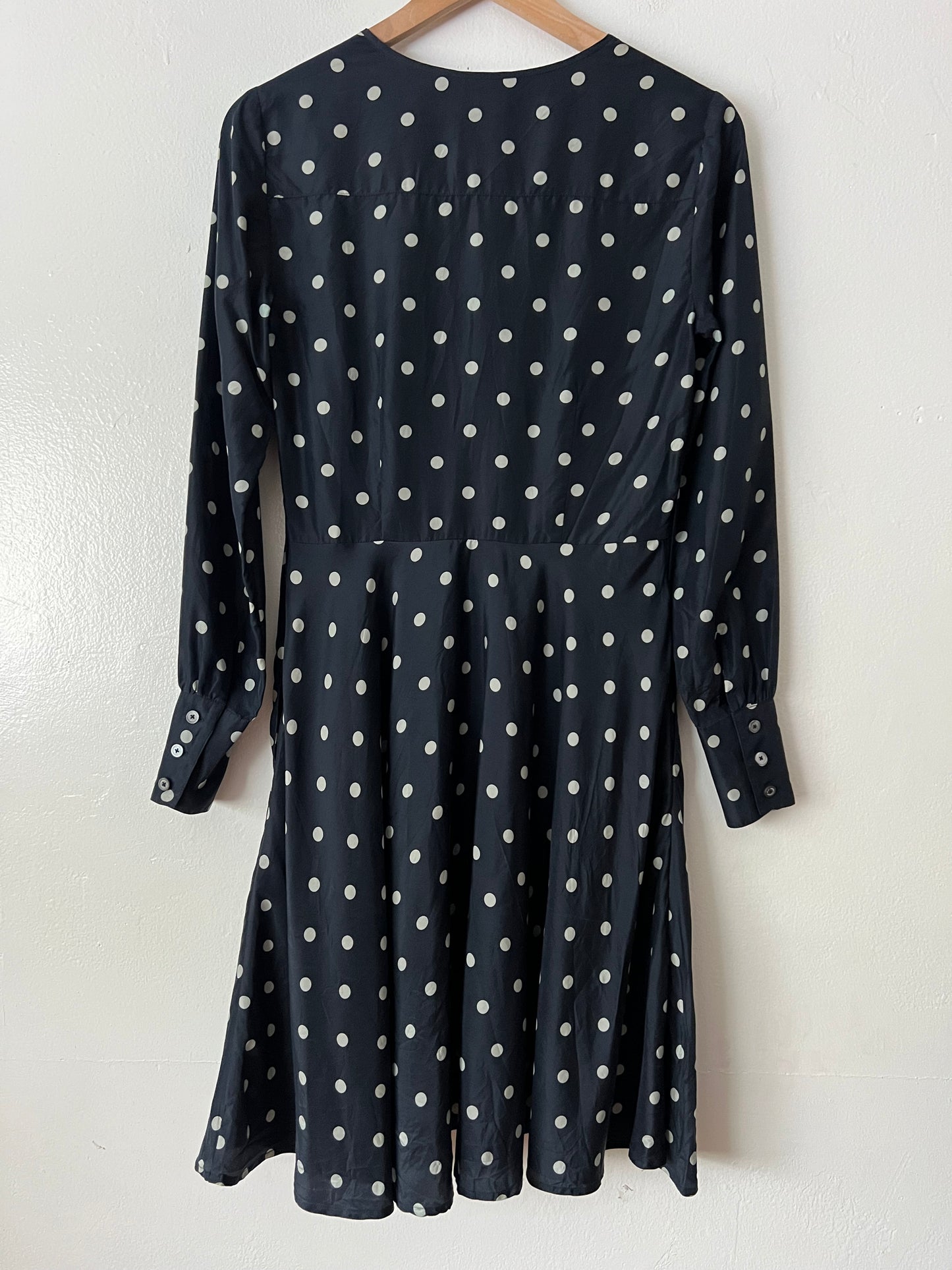 Brooks Brothers Polka Dot Silk Midi Fit & Flare Dres