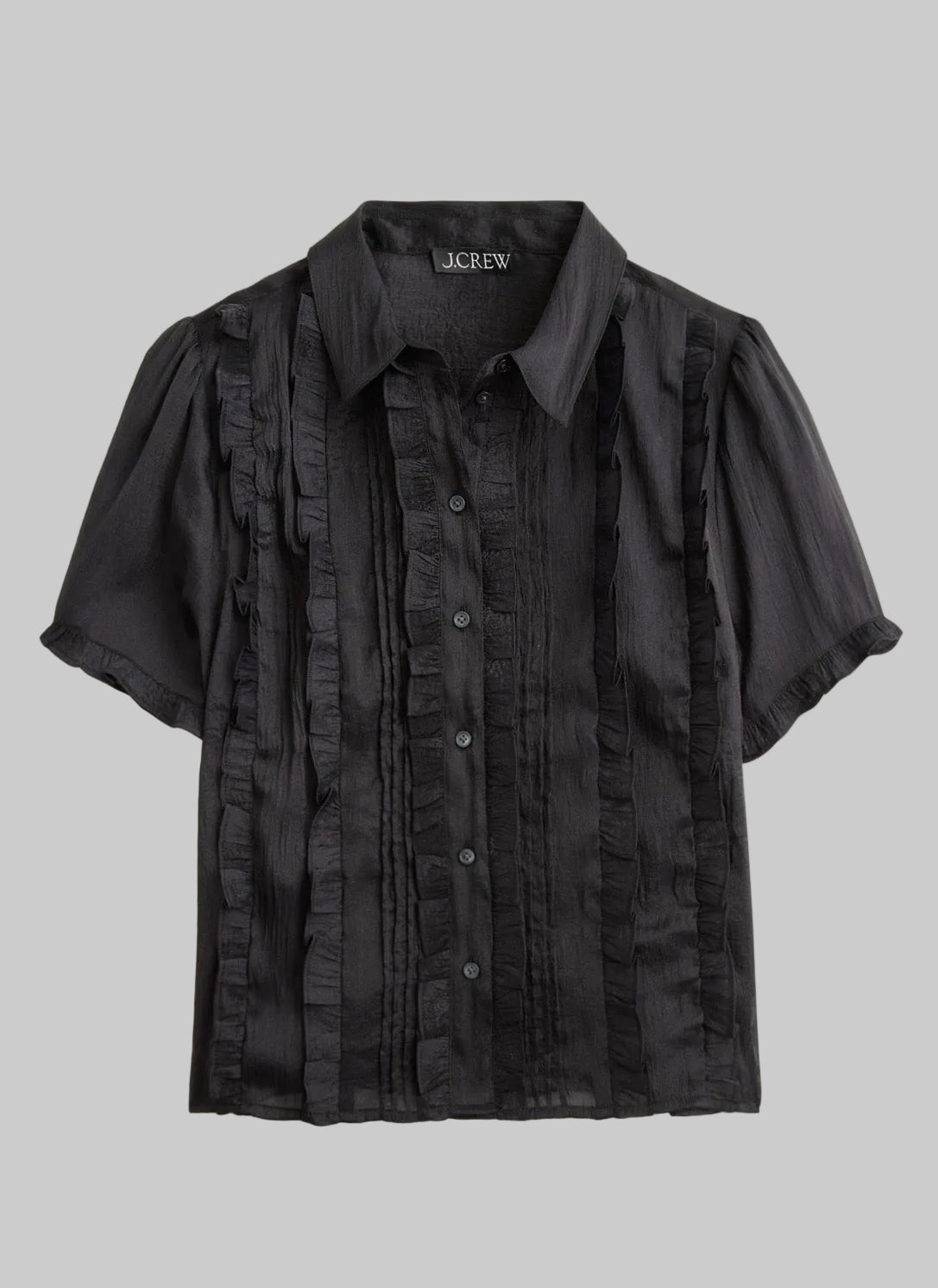 J.Crew Sheer Ruffle-trim Button-up