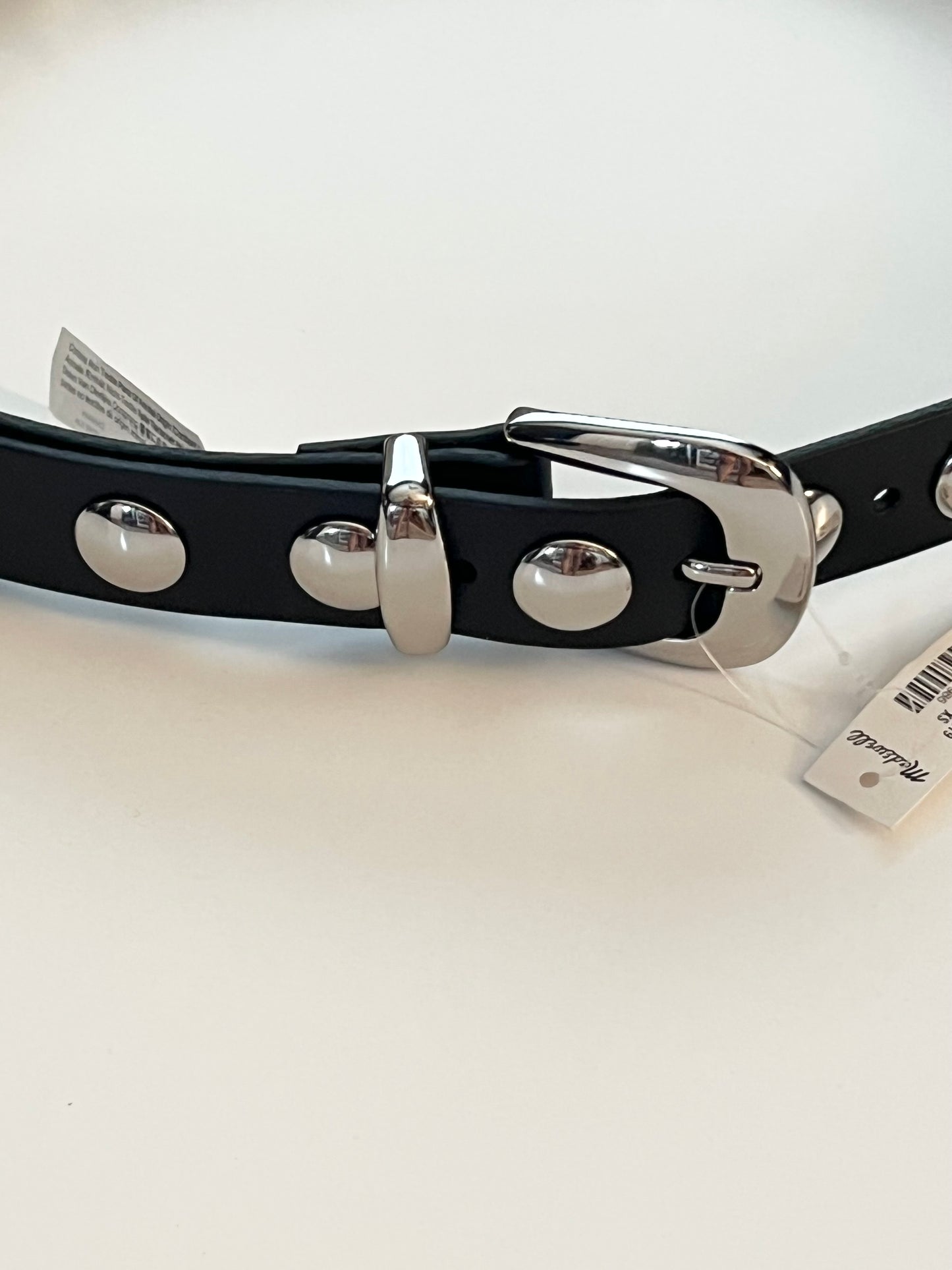 Madewell Studded Western Belt in Black and Silver