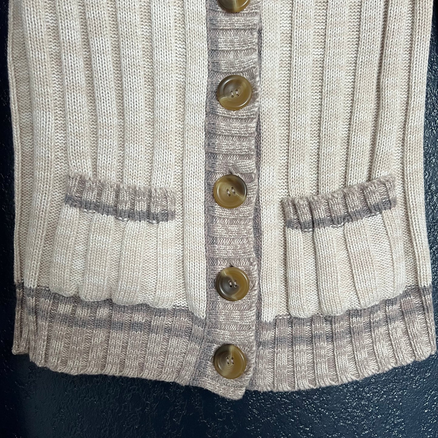 Free People Oatmeal Ribbed Cardigan