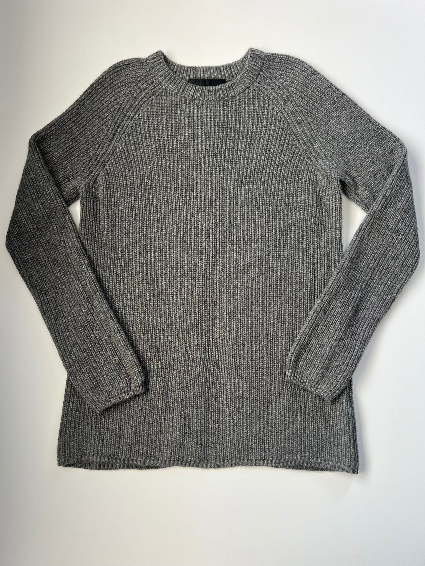 Jenni Kayne Cashmere Fisherman Back-Slit Ribbed Sweater