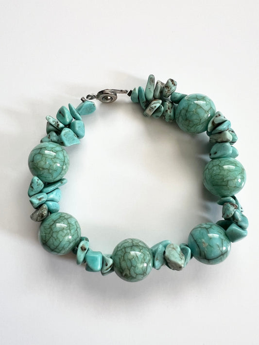 Vintage Teng Yue Turquoise Beaded Bracelet