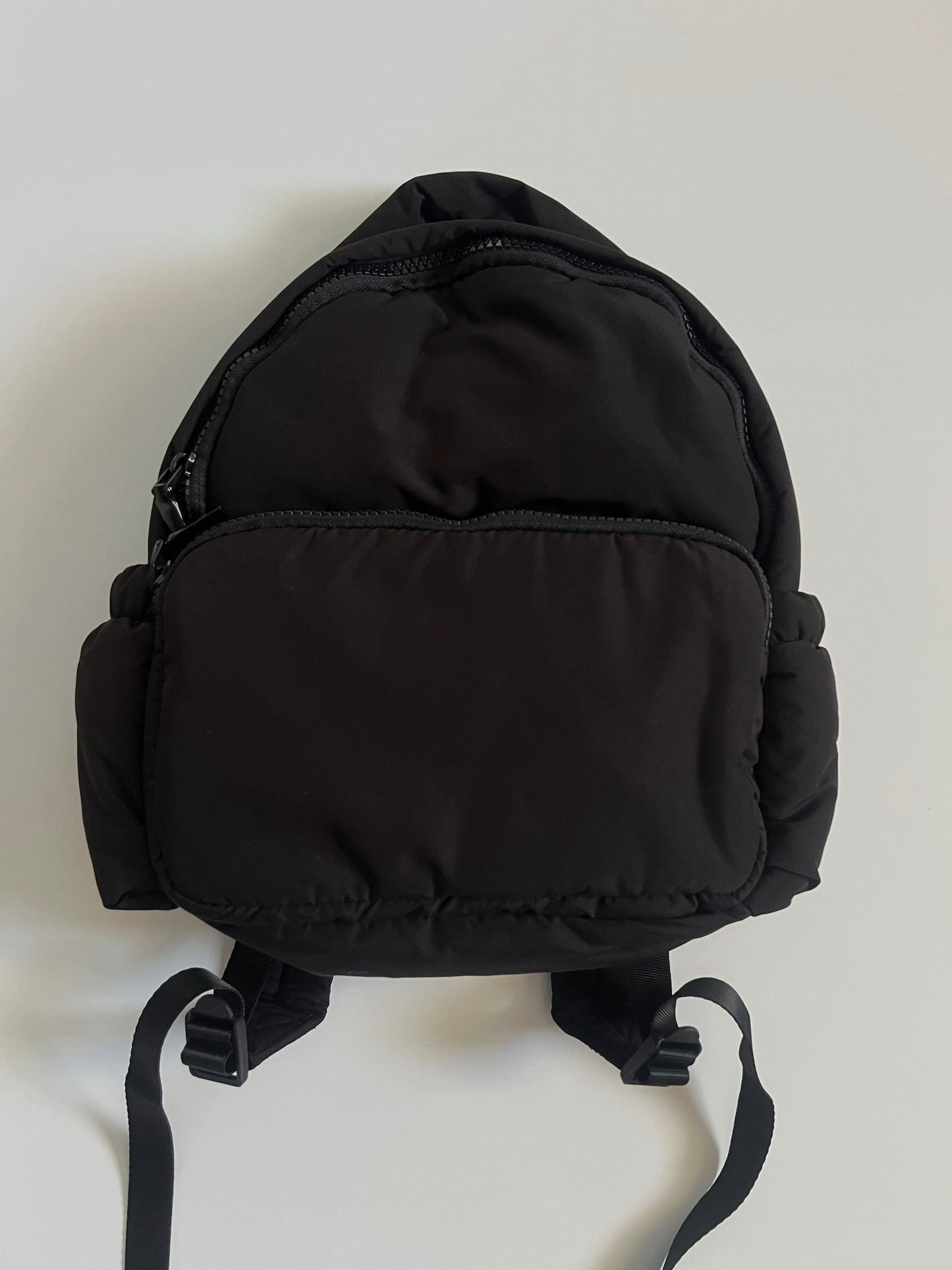 No Black Puffy Mini Backpack