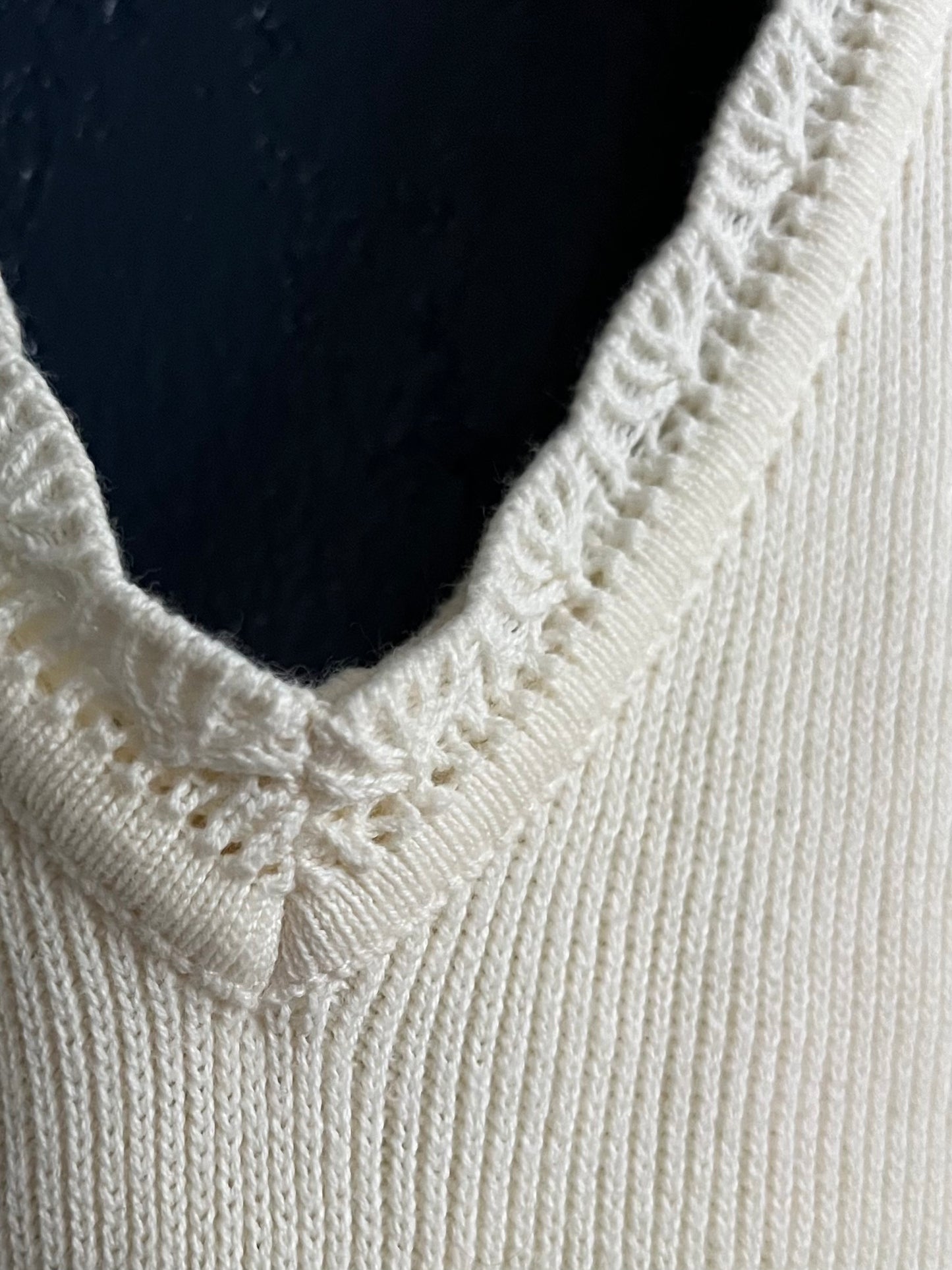 Cream Reversible Knit Tank