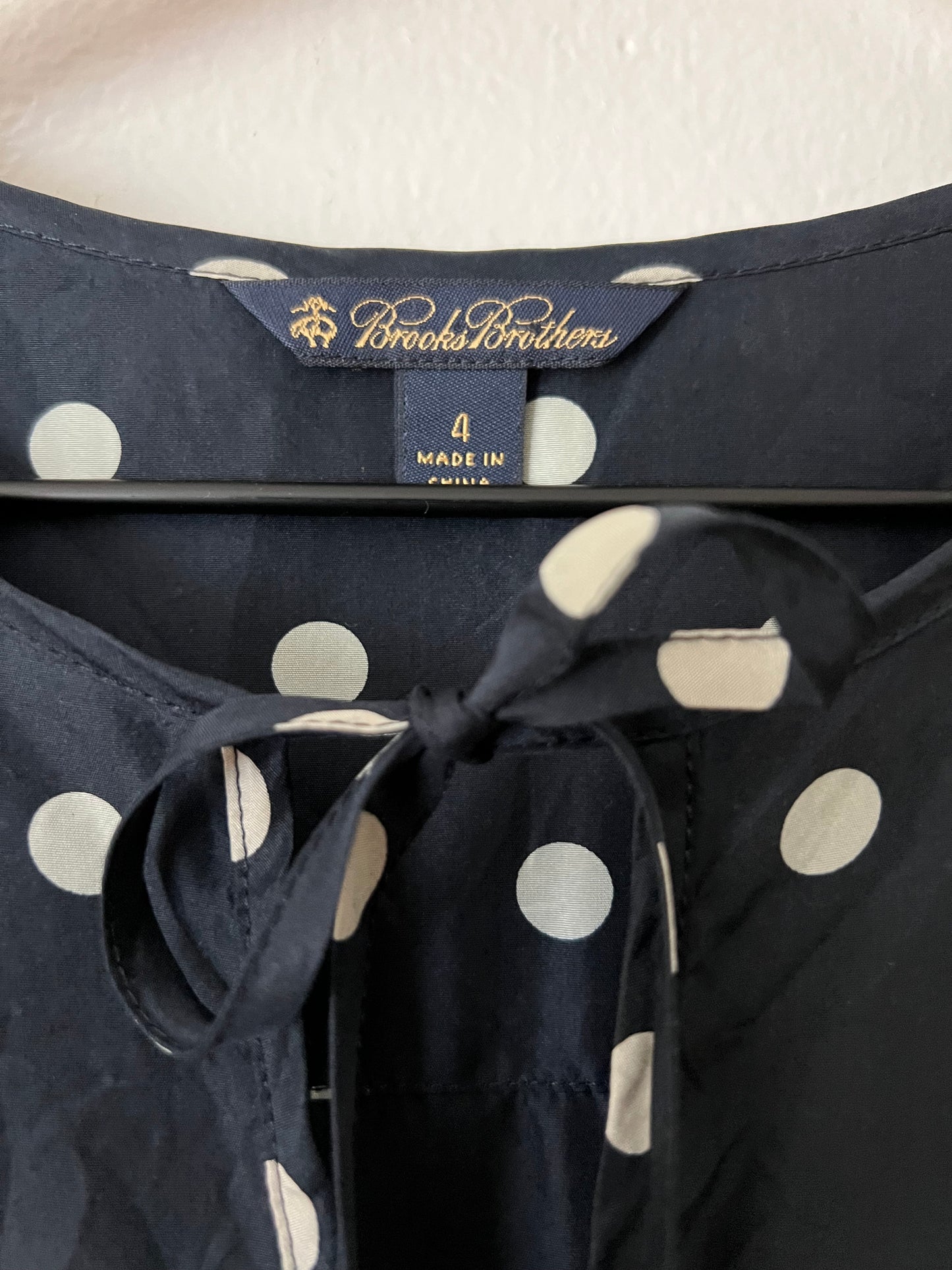 Brooks Brothers Polka Dot Silk Midi Fit & Flare Dres