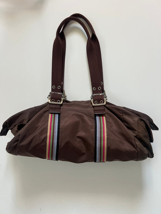 Vintage Franco Sarto Brown Nylon Shoulder Bag