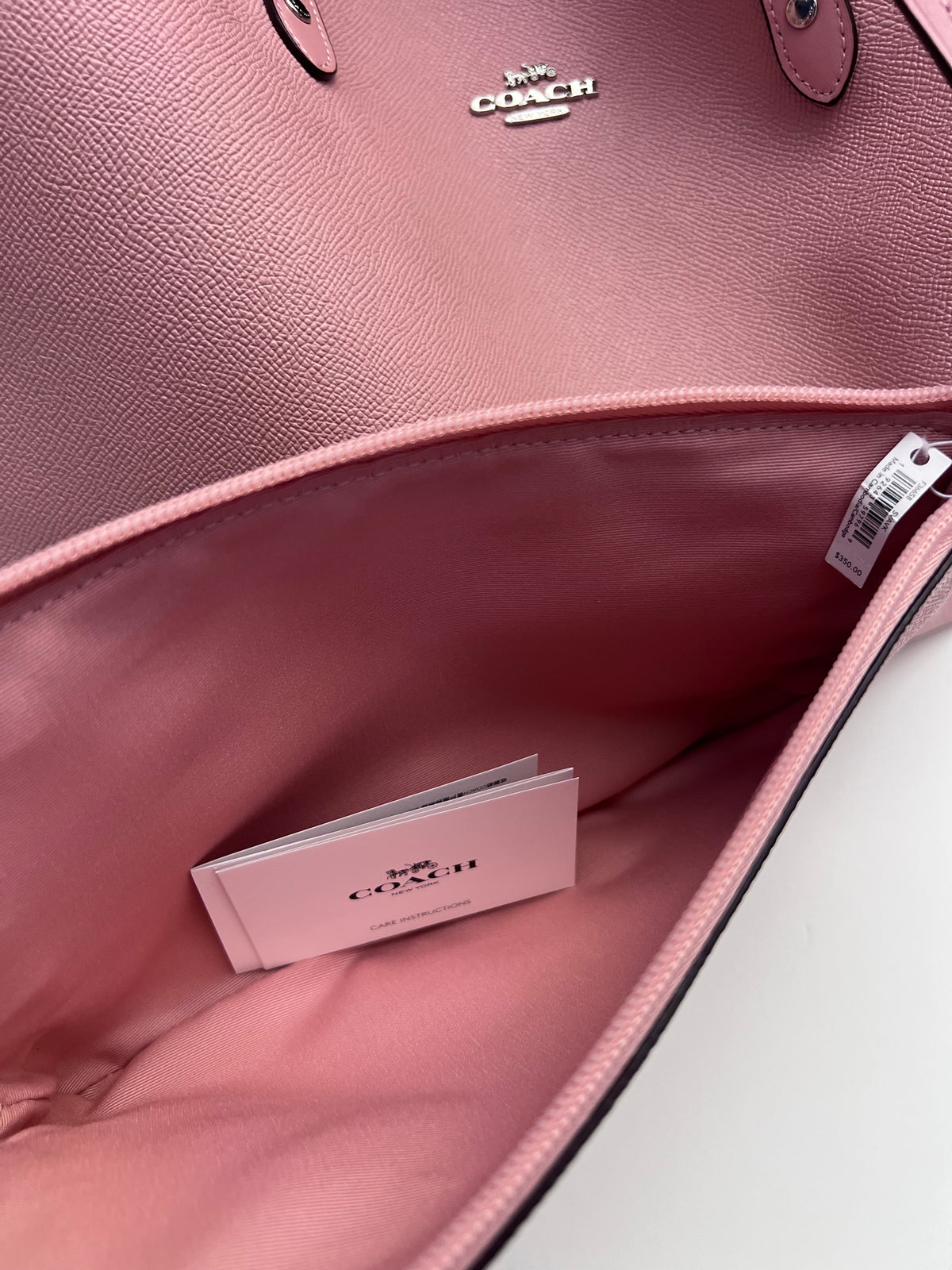 Coach Pink Reversible City Tote