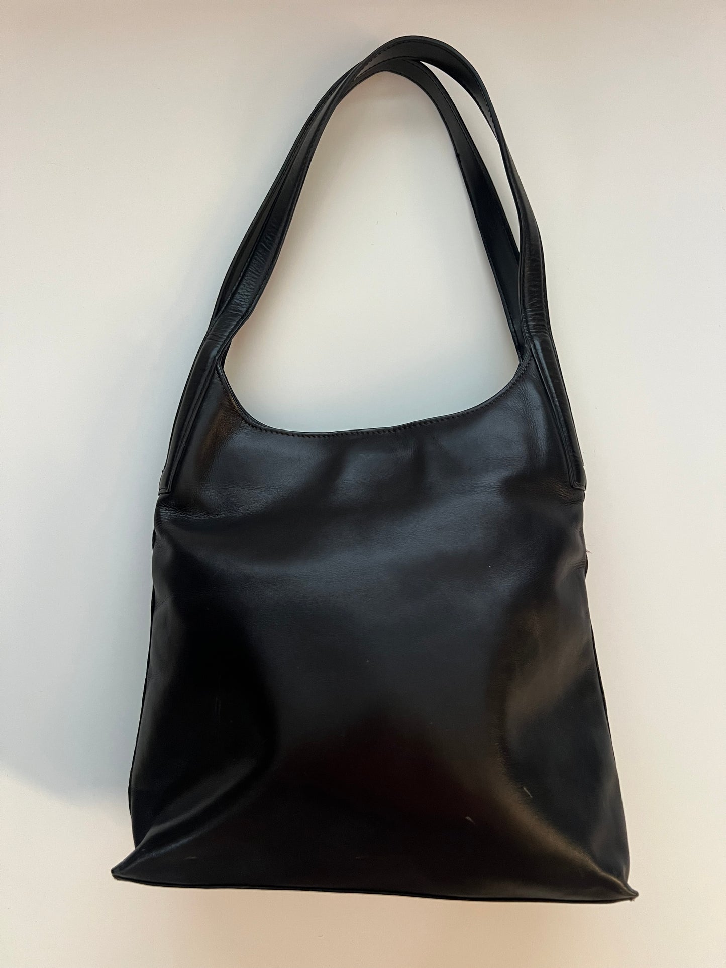 Vintage Jones New York Black Leather Shoulder Bag