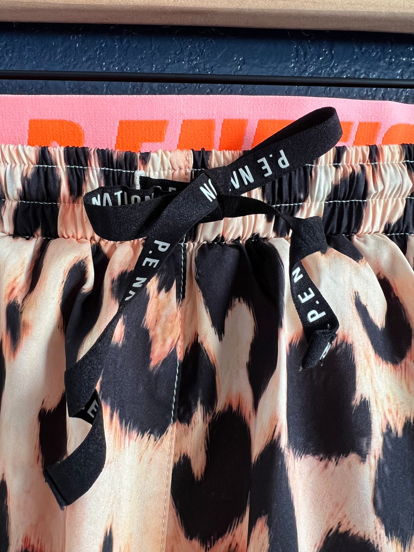 P.E Nation Team Game Shorts in Leopard Animal Print