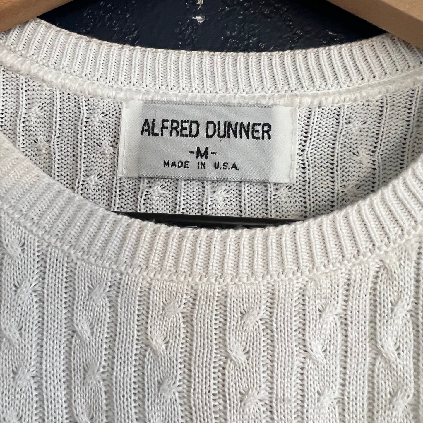 Vintage Alfred Dunner Cable-Knit Short-Sleeve Sweater
