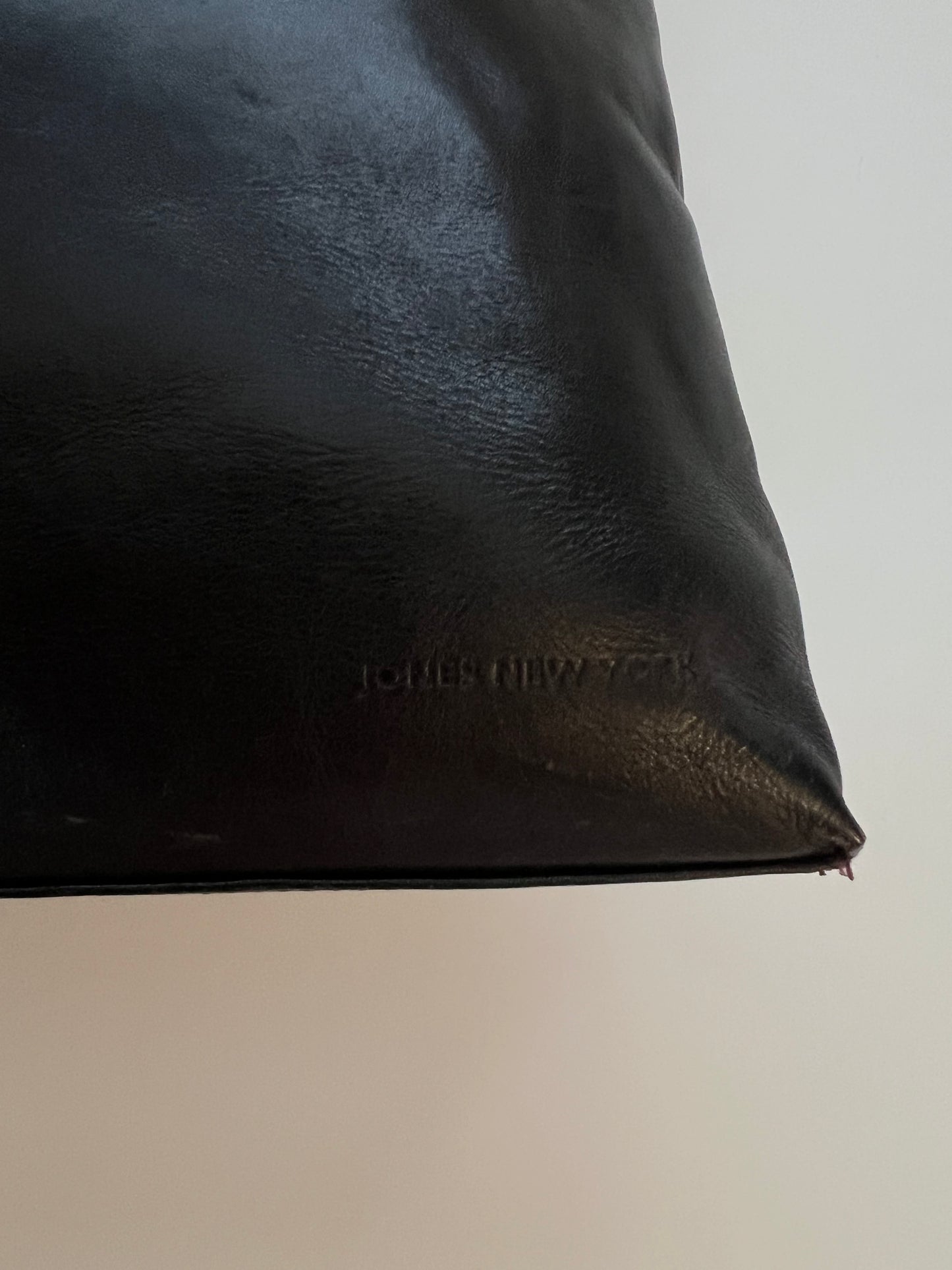 Vintage Jones New York Black Leather Shoulder Bag
