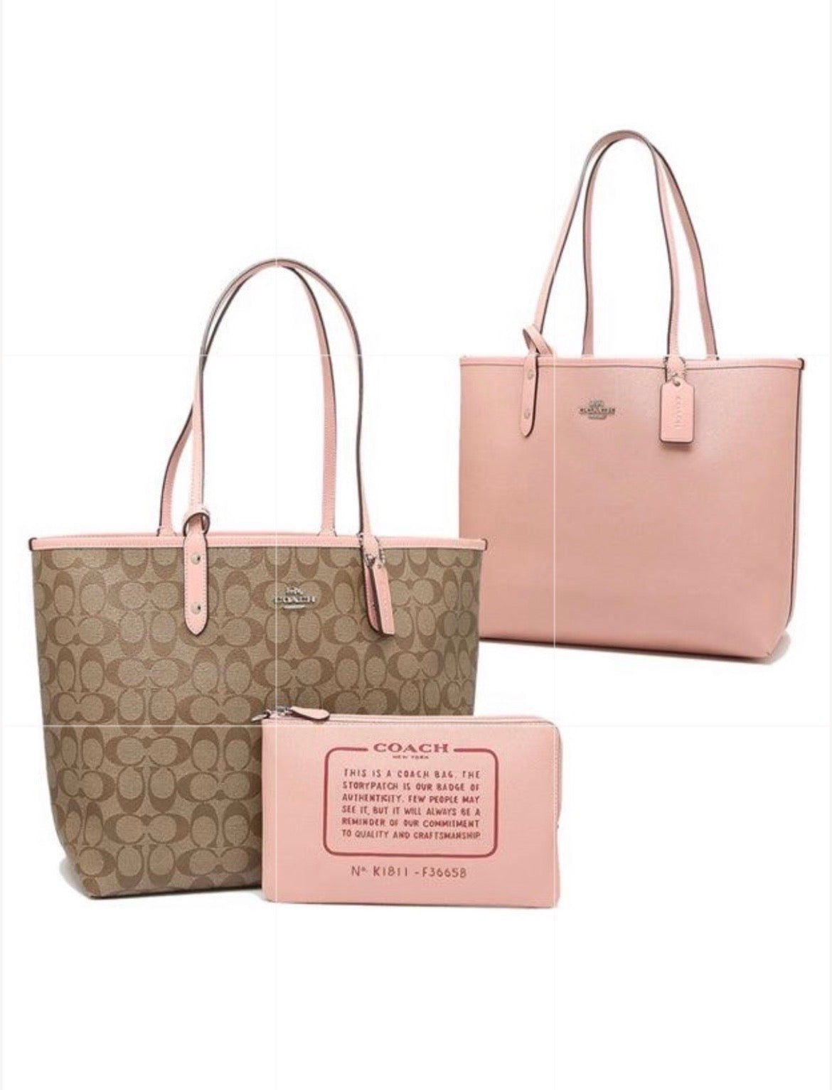 Coach Pink Reversible City Tote