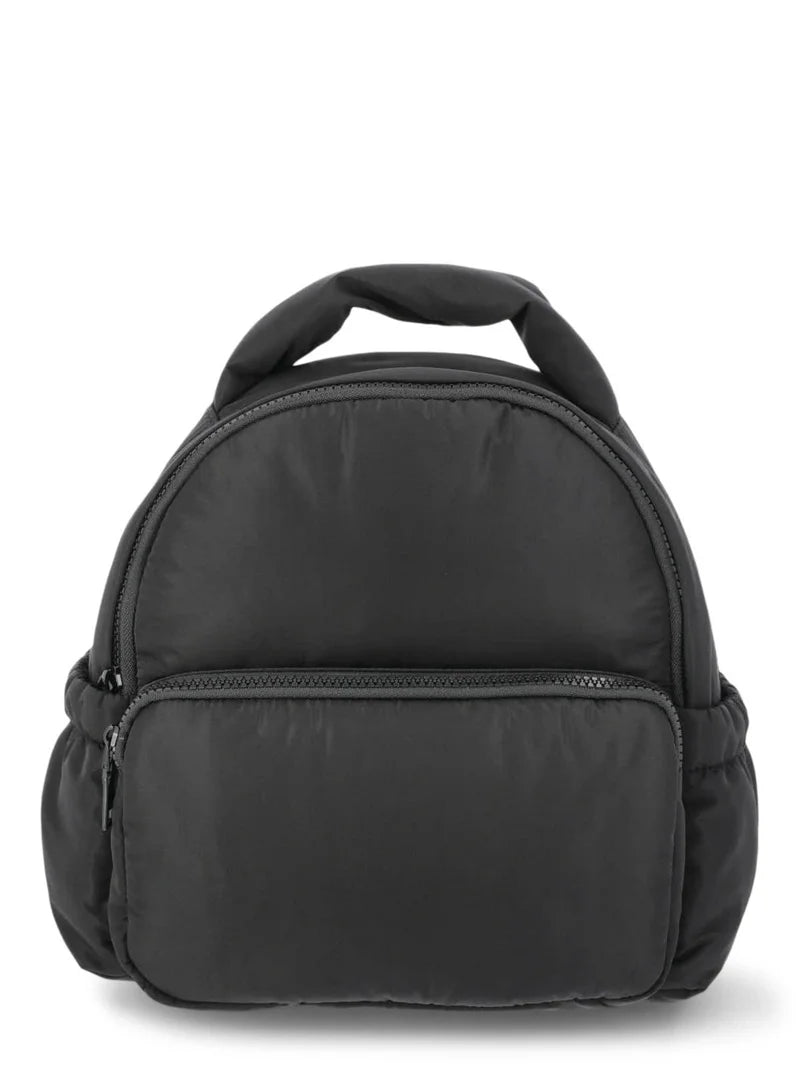 No Black Puffy Mini Backpack