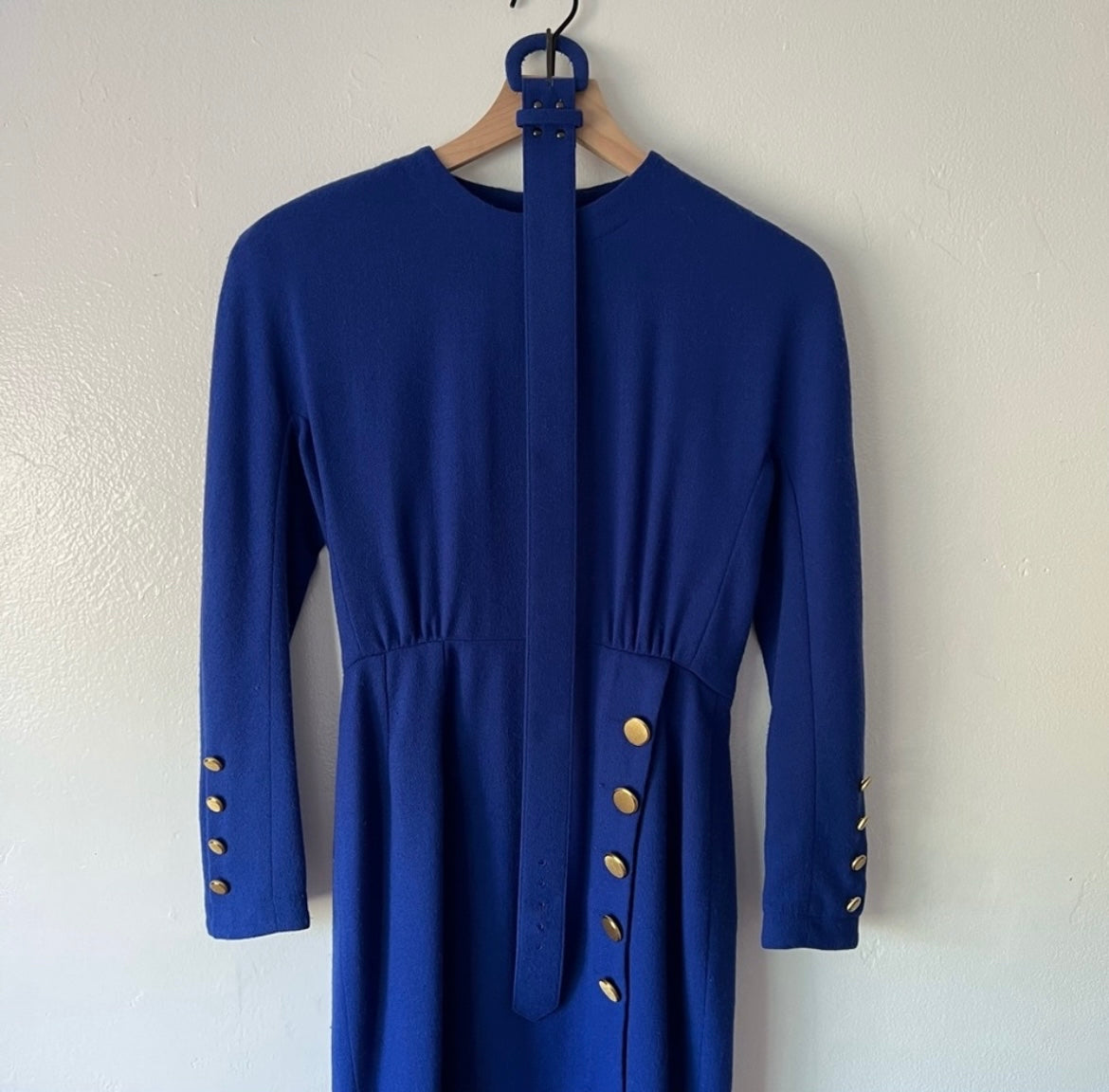 Nipon Petites Vintage Royal Blue Long Sleeve Dress with Belt