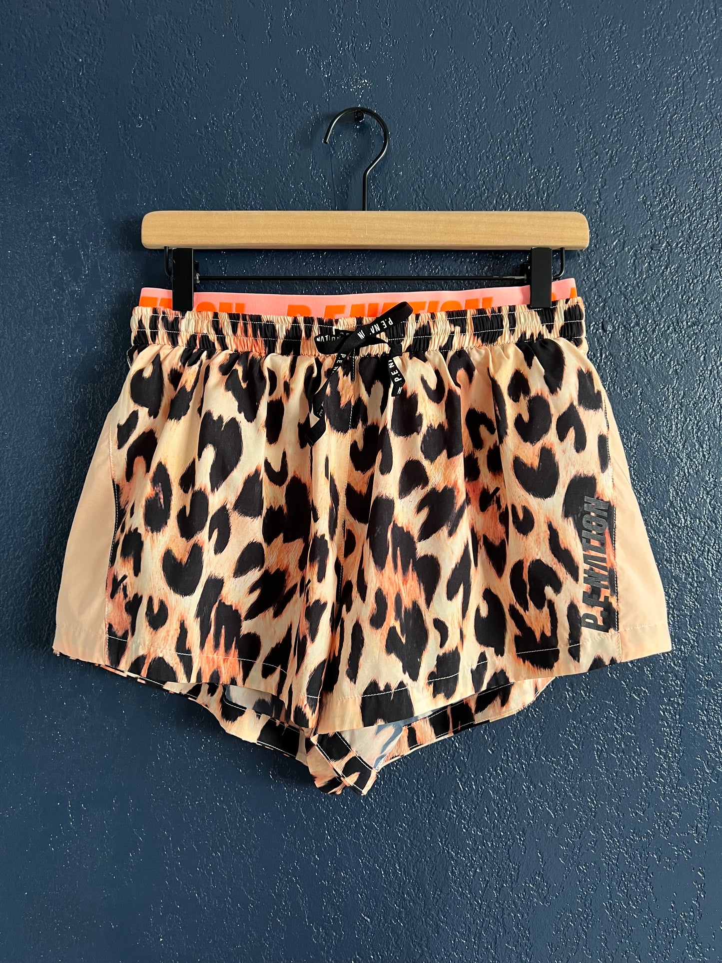 P.E Nation Team Game Shorts in Leopard Animal Print