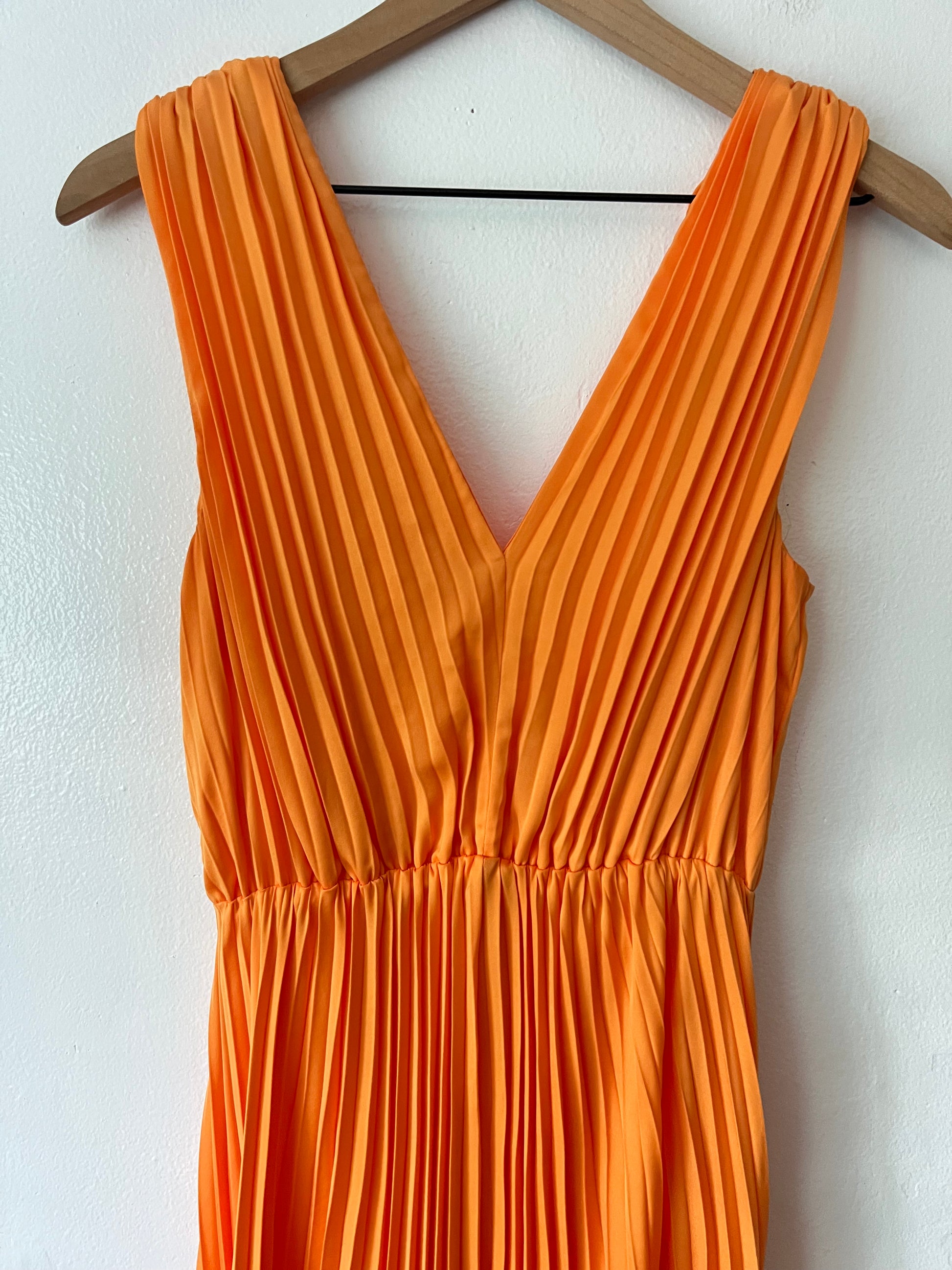 express orange satin dress Express satin dress size L