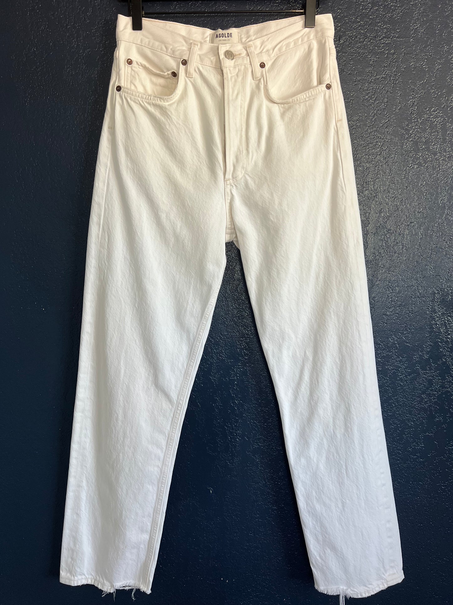 AGOLDE 90s High Rise Straight Leg White Jeans