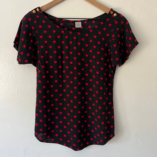 Material Girl Polkadot Short Sleeve Blouse