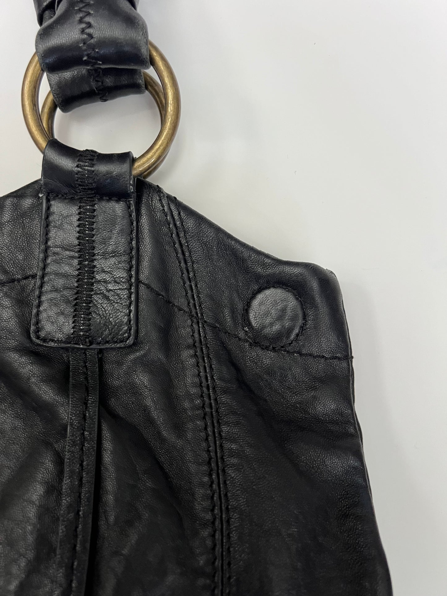 Vintage Vince Camuto Ruffle Leather Shoulder Bag