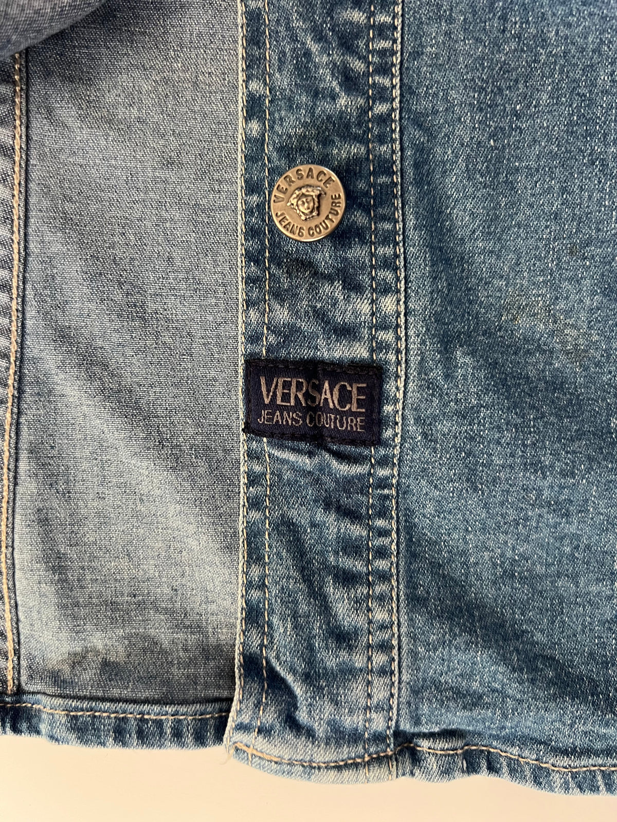 Versace Jeans Couture Blue Denim Sleeveless Shirt