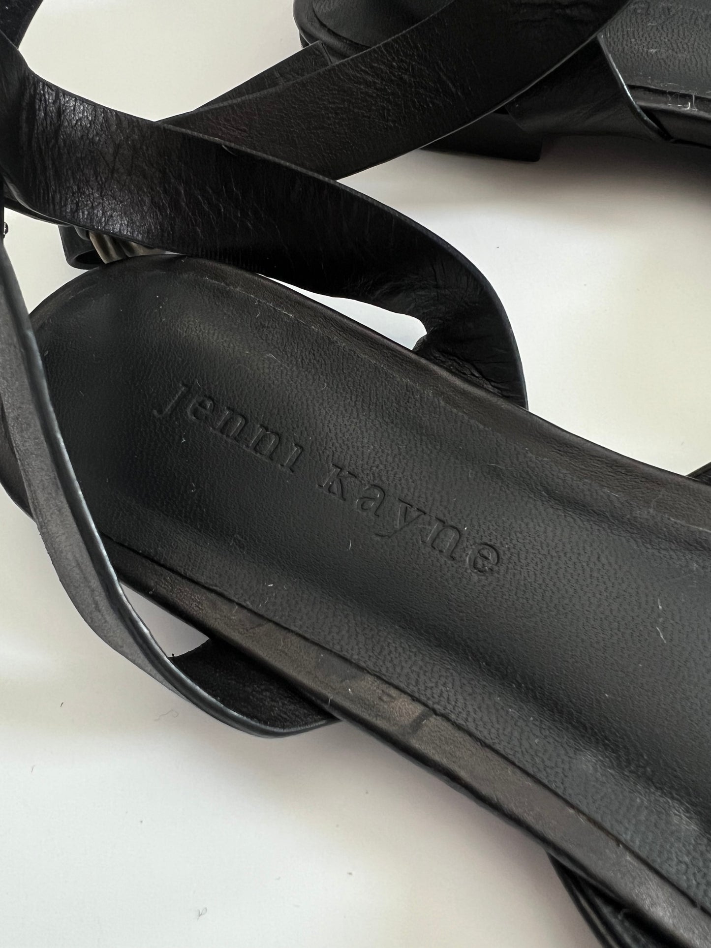 Jenni Kayne Black Lambskin Leather Ankle Wraparound Ballet Slipper Flats