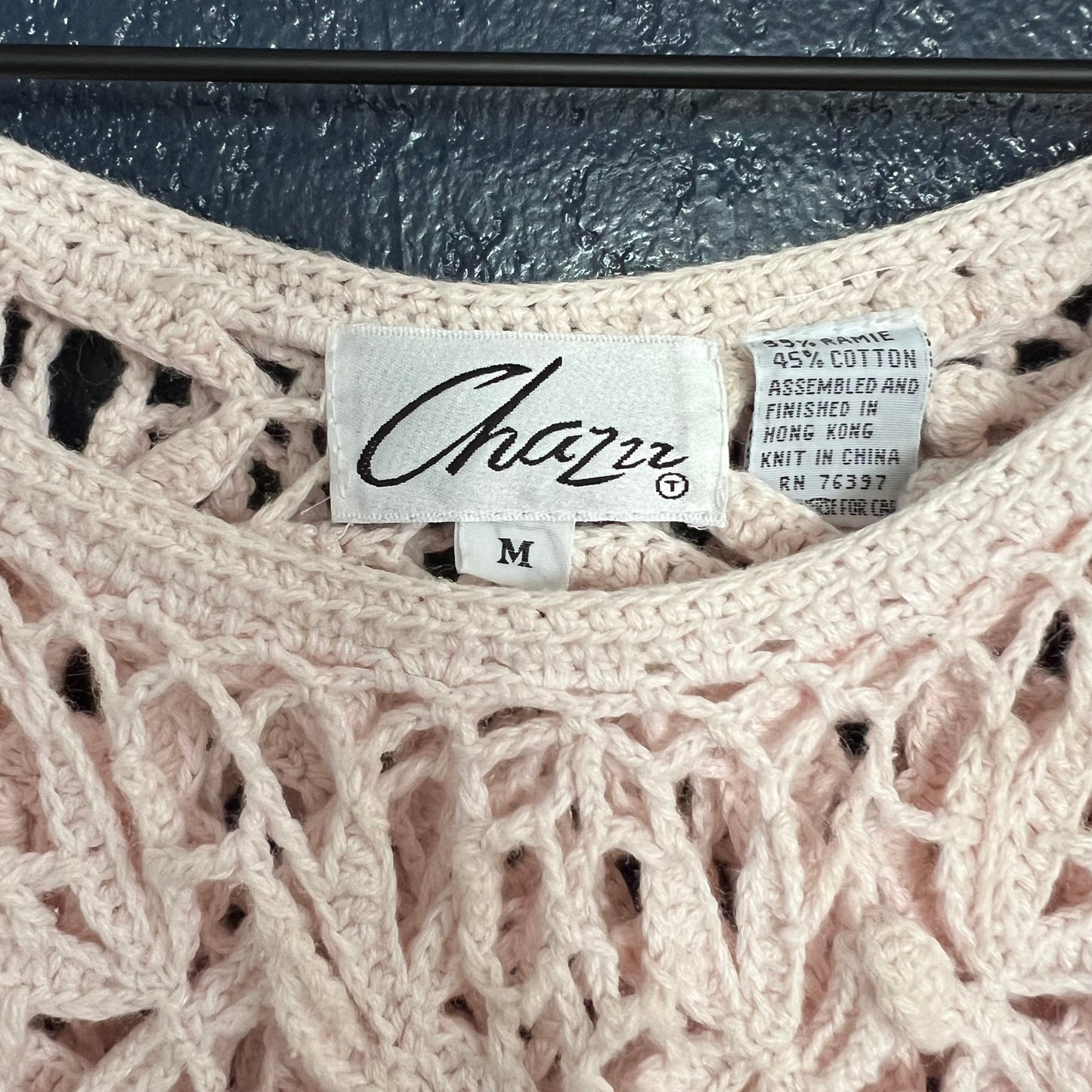 Vintage Chazzz Crochet Open Knit Ruffled