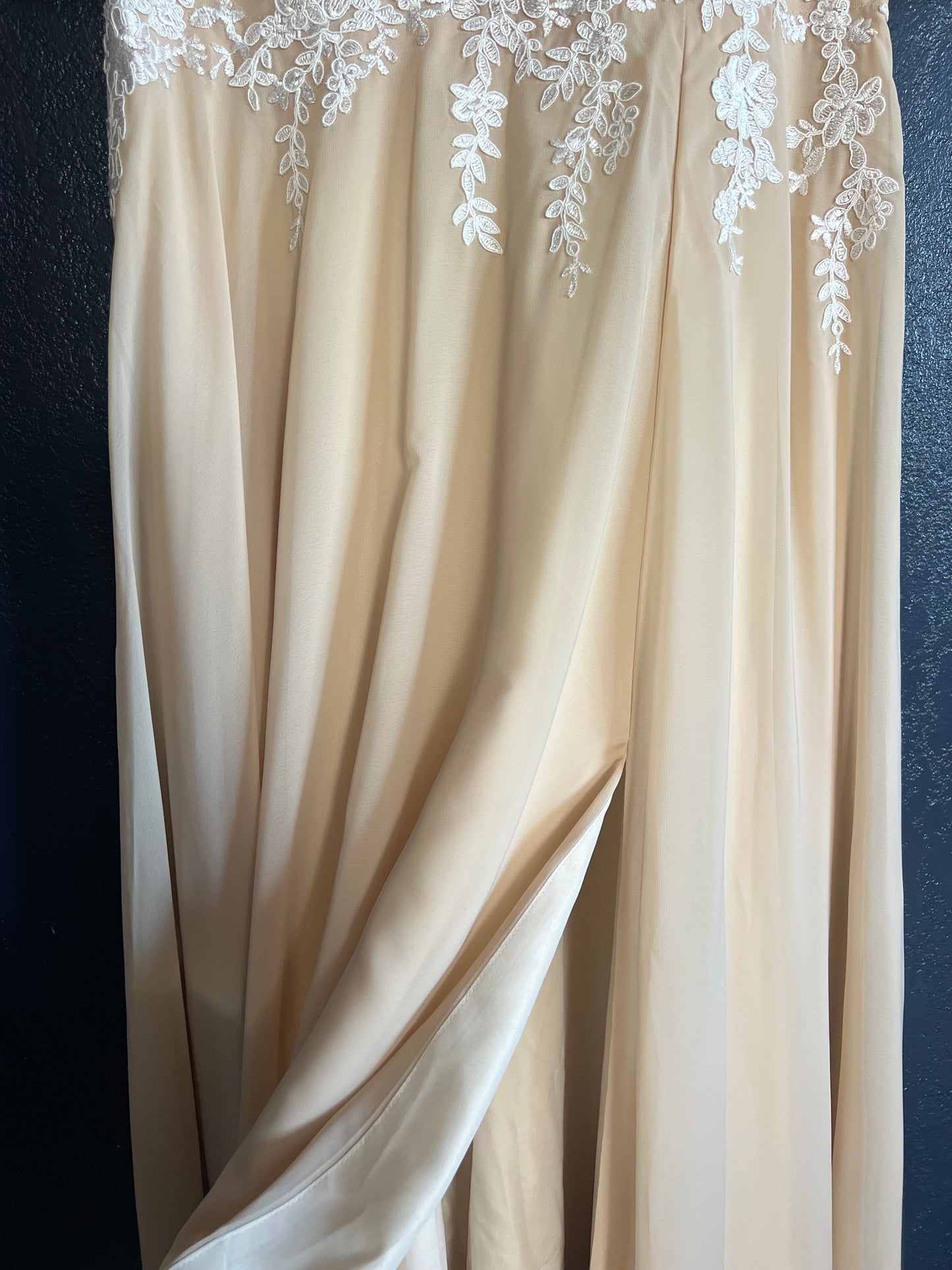JJ’s House Champagne V-Neck Formal Gown