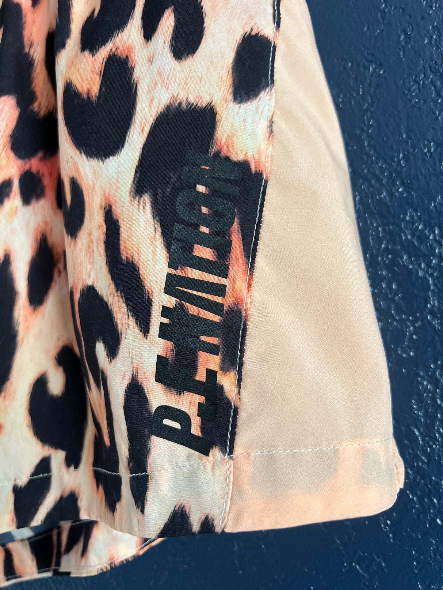 P.E Nation Team Game Shorts in Leopard Animal Print