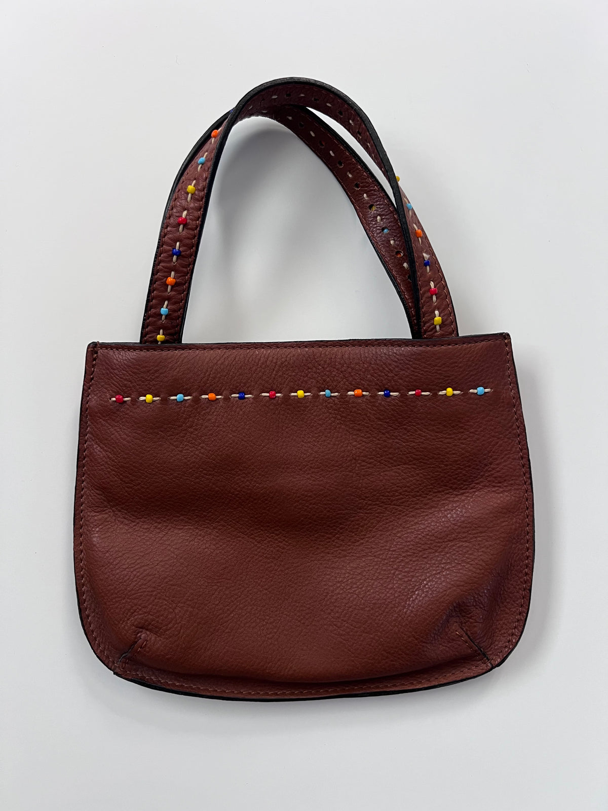 Vintage Fossil Brown Leather Mini Handbag