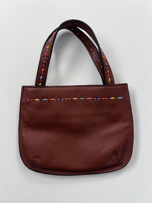 Vintage Fossil Brown Leather Mini Handbag