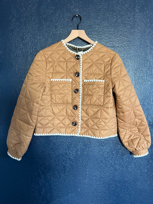 JOIE Reversible Whipstitch Quilted Jacket