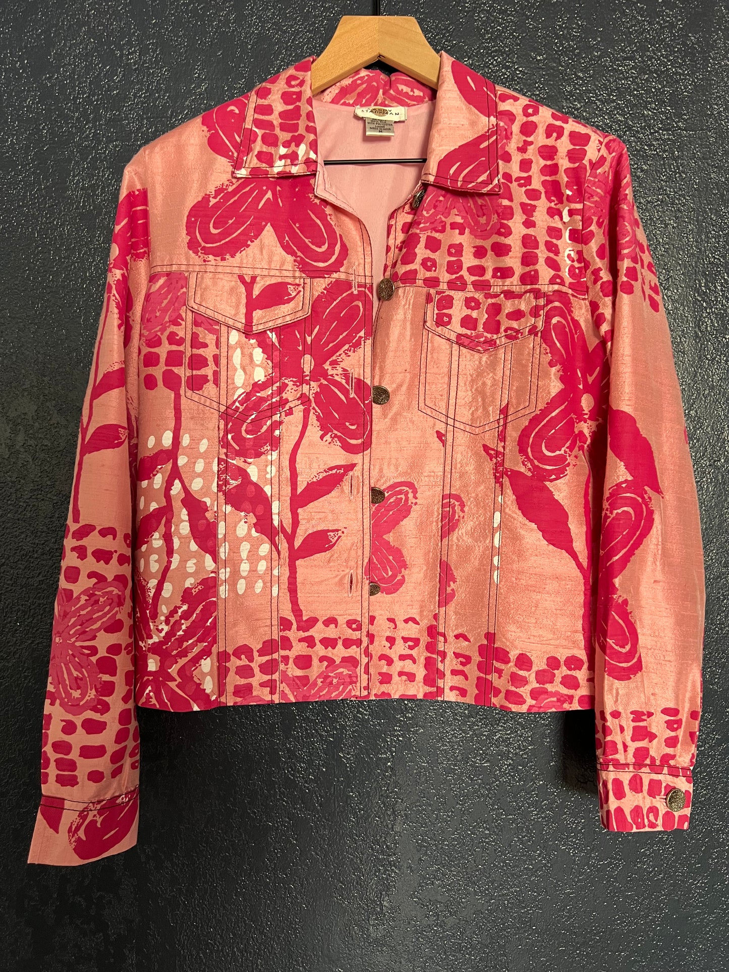 Vintage Sandy Starkman Pink Silk Jacket