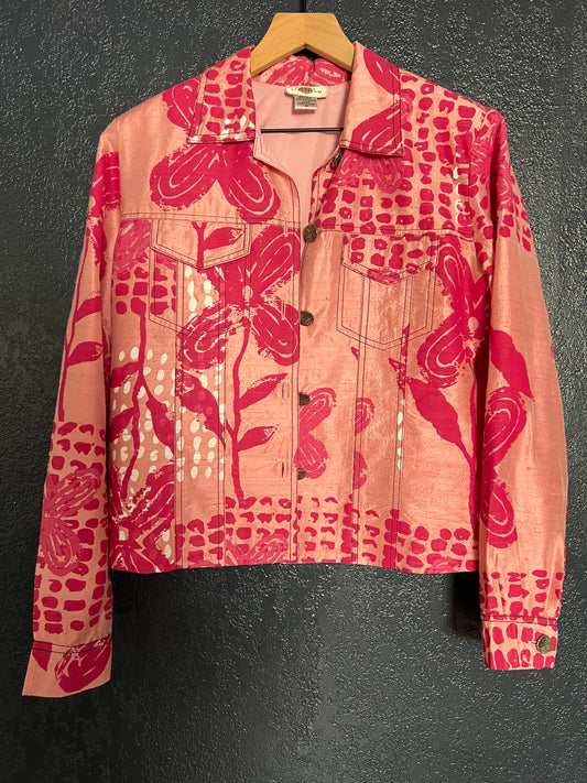 Vintage Sandy Starkman Pink Silk Jacket