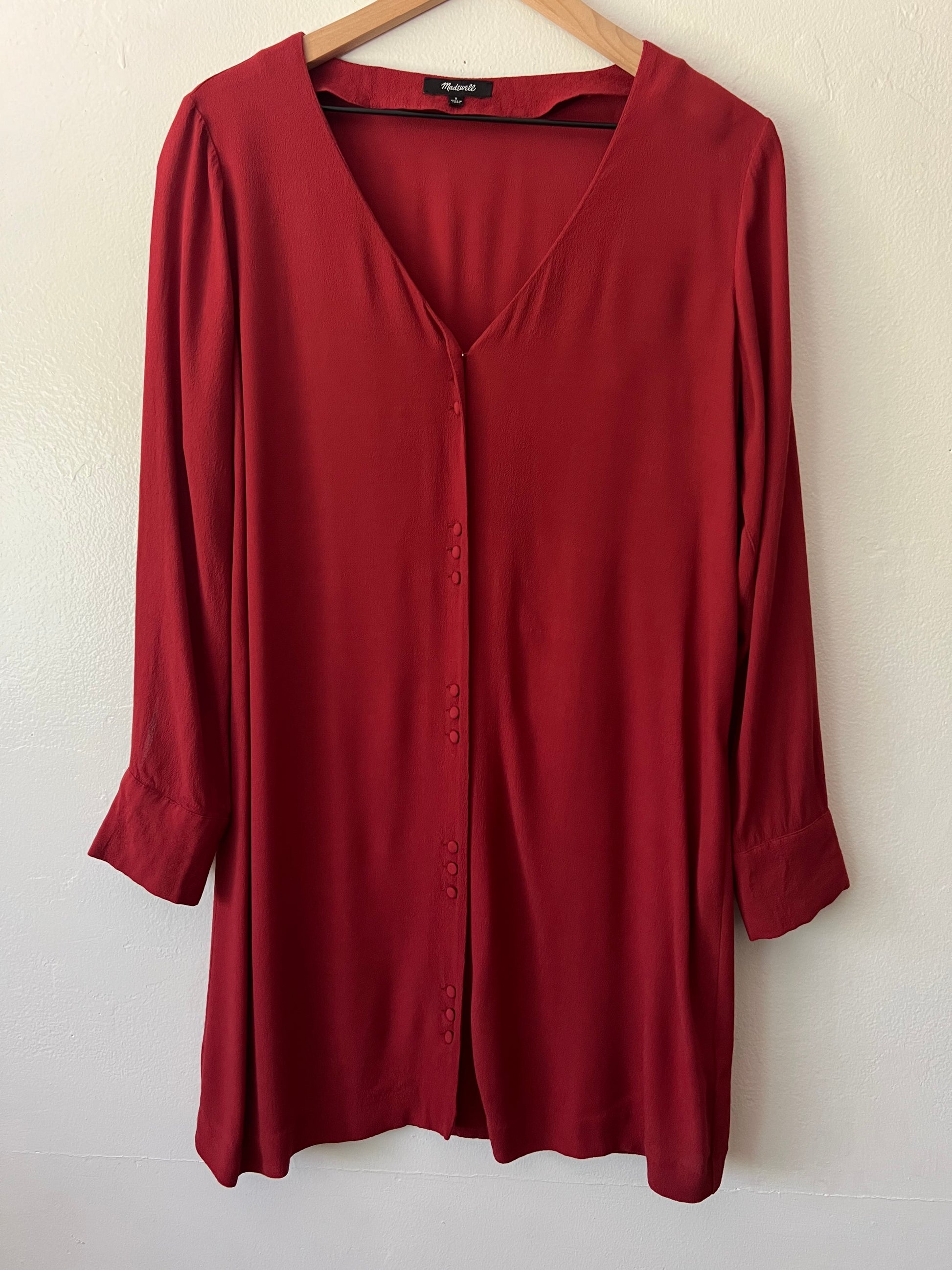 Madewell Rust Red Long Sleeve Button-Front Shirt Dress Choose Goodfinds Madewell Rust Red Long Sleeve Button-Front Shirt Dress Choose Goodfinds